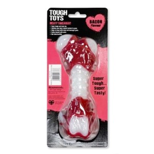 Meaty Bacon Bone Tough Dog Toy, Large